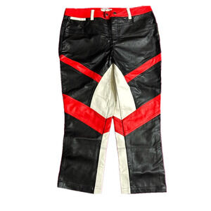 NWT FREE PEOPLE - We The Free - Colour Block Rebel Moto Racing Vegan Pants